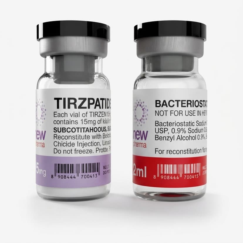 Vial liofilizado de Tirzepatide para investigación